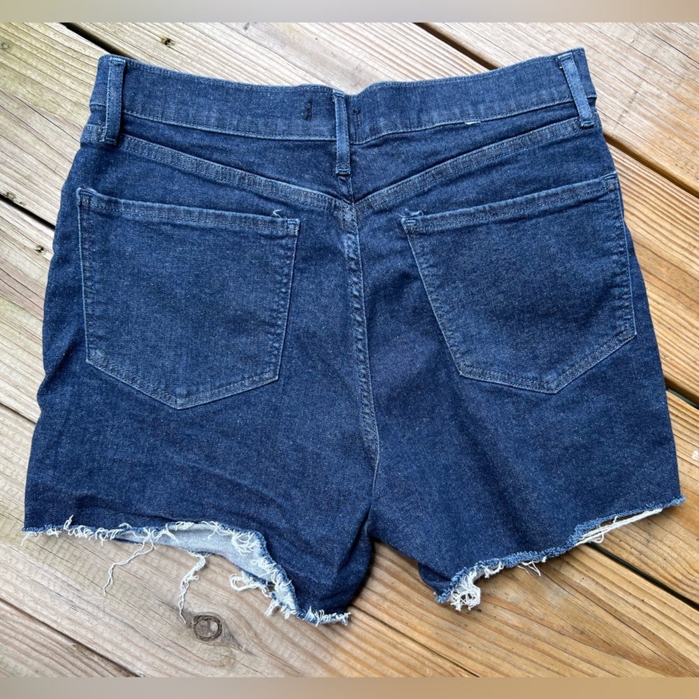 Express Blue High Waist Denim Shorts size 10 Hyper stretch Shortie - Picture 6 of 6